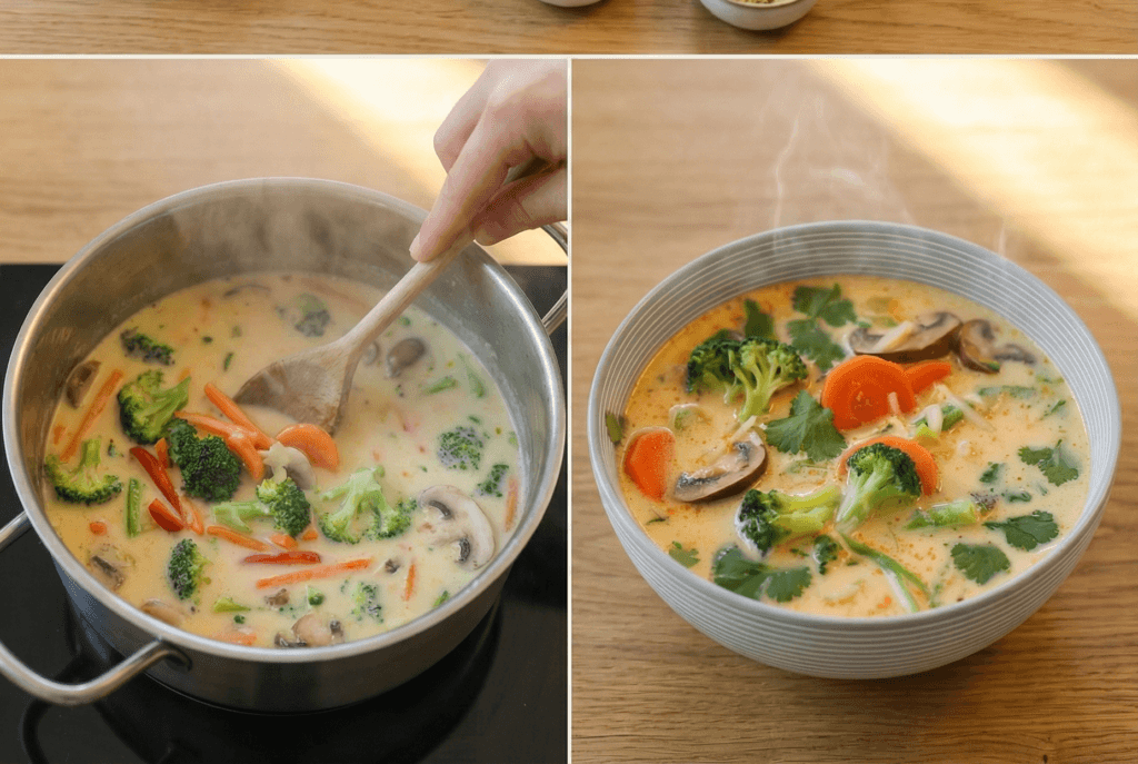 Kokos-Gemüsesuppe mit Curry