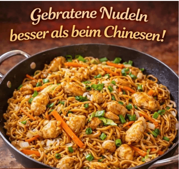 Gebratene Nudeln mit Hähnchen