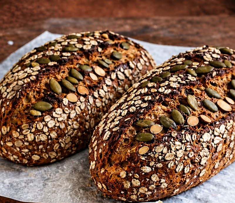 Haferbrot mit Quark ohne Hefe und knuspriger Kruste