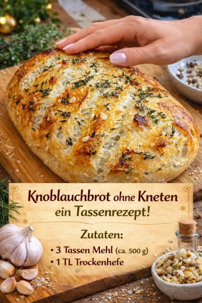 Knoblauchbrot ohne Kneten