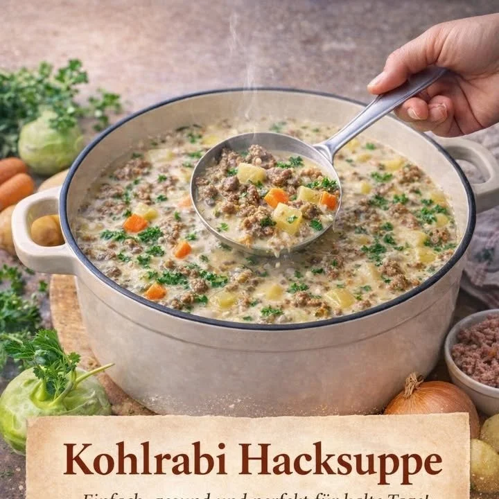 Kohlrabi-Hacksuppe