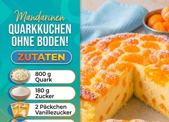 Mandarinen-Quarkkuchen ohne Boden