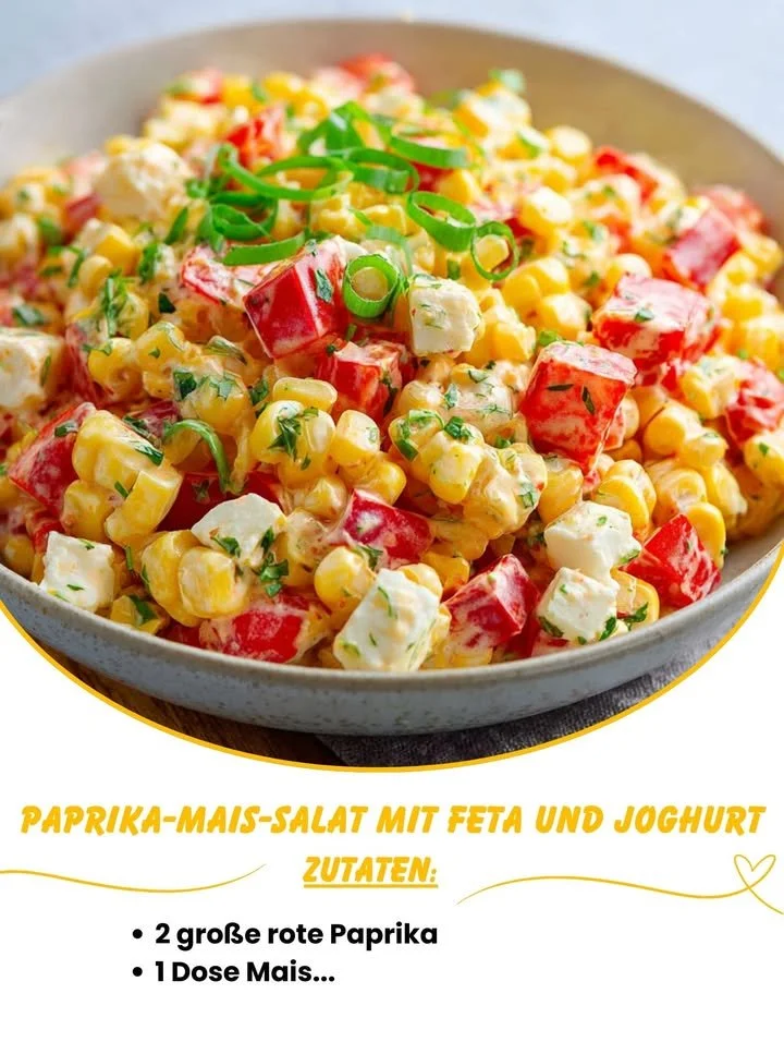 Paprika-Mais-Salat mit Feta und Joghurt