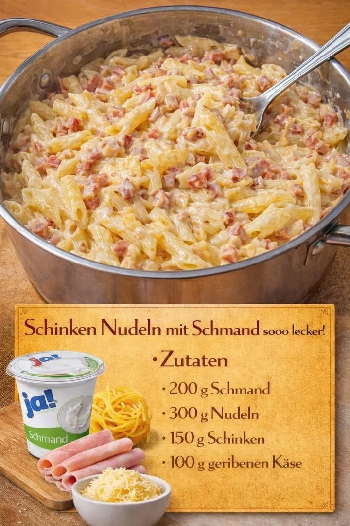 Schinken-Nudeln mit Schmand